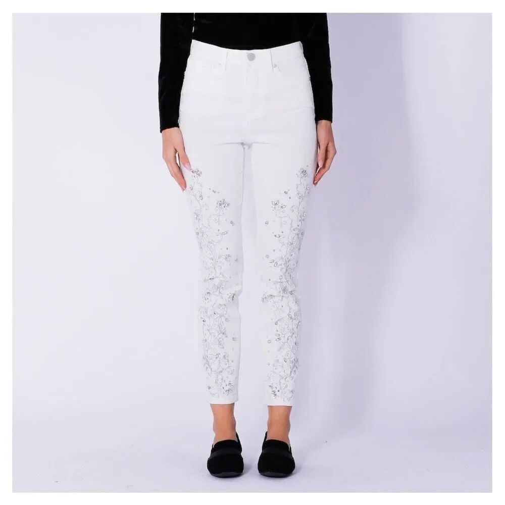 DG2 by Diane Gilman New Classic Stretch Legacy Embellished Skinny Jean size 24PW